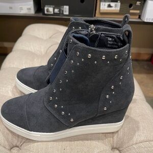Studded Ink Ankle Boots